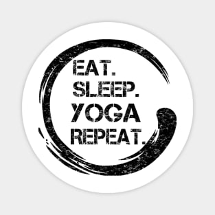 Eat Sleep Yoga Repeat Zen Black Magnet